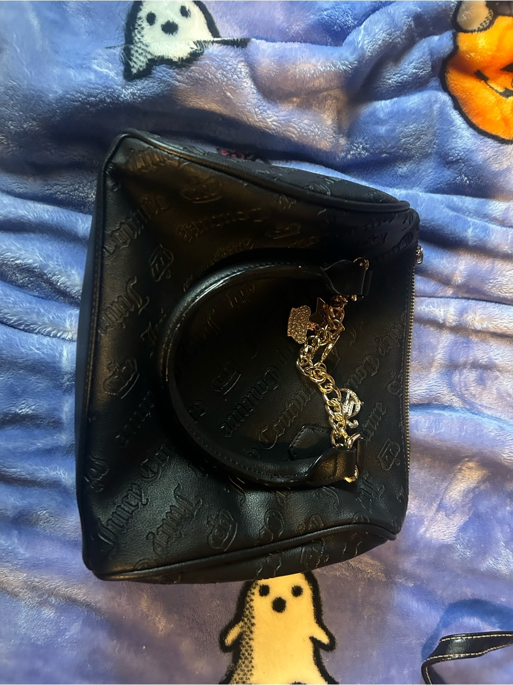 Black Women’s Tote Bag with Gold Chain Accent